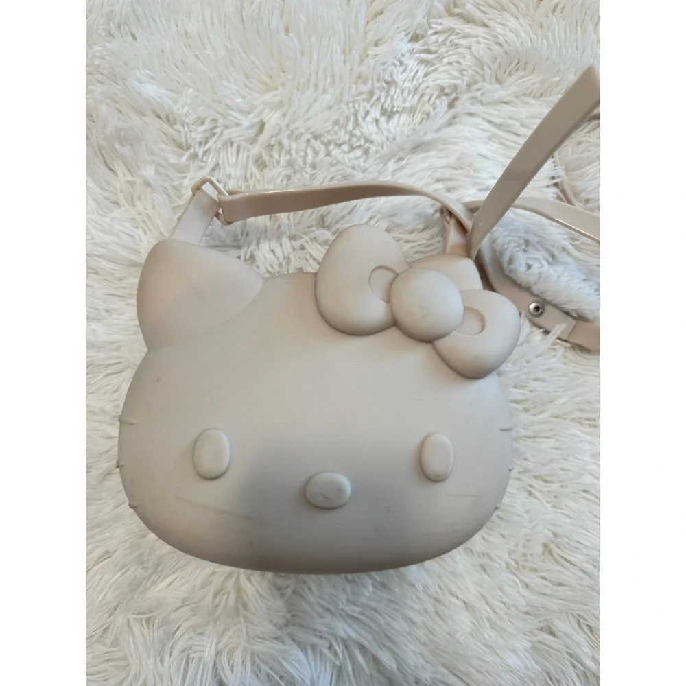 Melissa Hello Kitty Crossbody Bag Beige PVC Melflex 3D Character Purse Sanrio